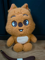 Stray Kids Run It Merch Cross Body Bag Han Quokka SKZOO, front of the brown character crossbody bag