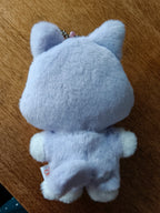 ATEEZ Aniteez Sandeoki Plush Flat Fur San, back of the lilac cat plush