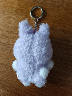 ATEEZ Aniteez Sandeoki Plush Keyring San, back of the lilac cat keyring