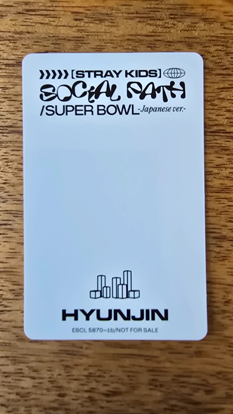Stray Kids Hyunjin Social Path / Super Bowl Photocard (Limited A, White Back) — reverse