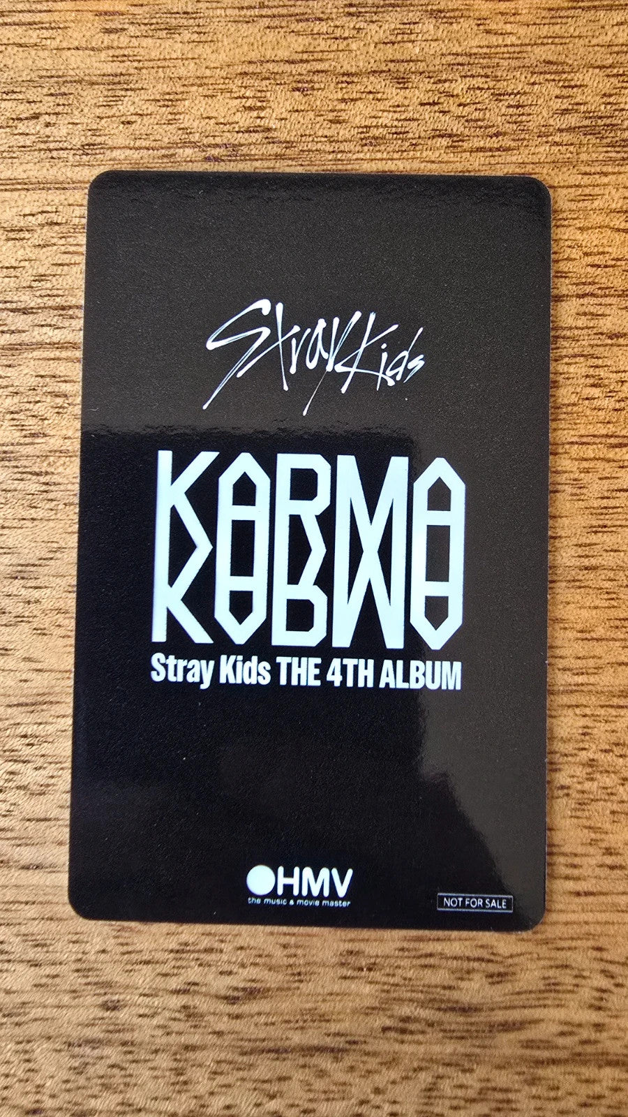 Stray Kids Hyunjin KARMA Photocard (HMV), reverse of photocard