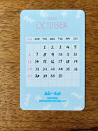 Stray Kids Han Air-ful Mini Calendar Card (2024 Japan Season’s Greetings - October Mini Calendar) — calendar reverse