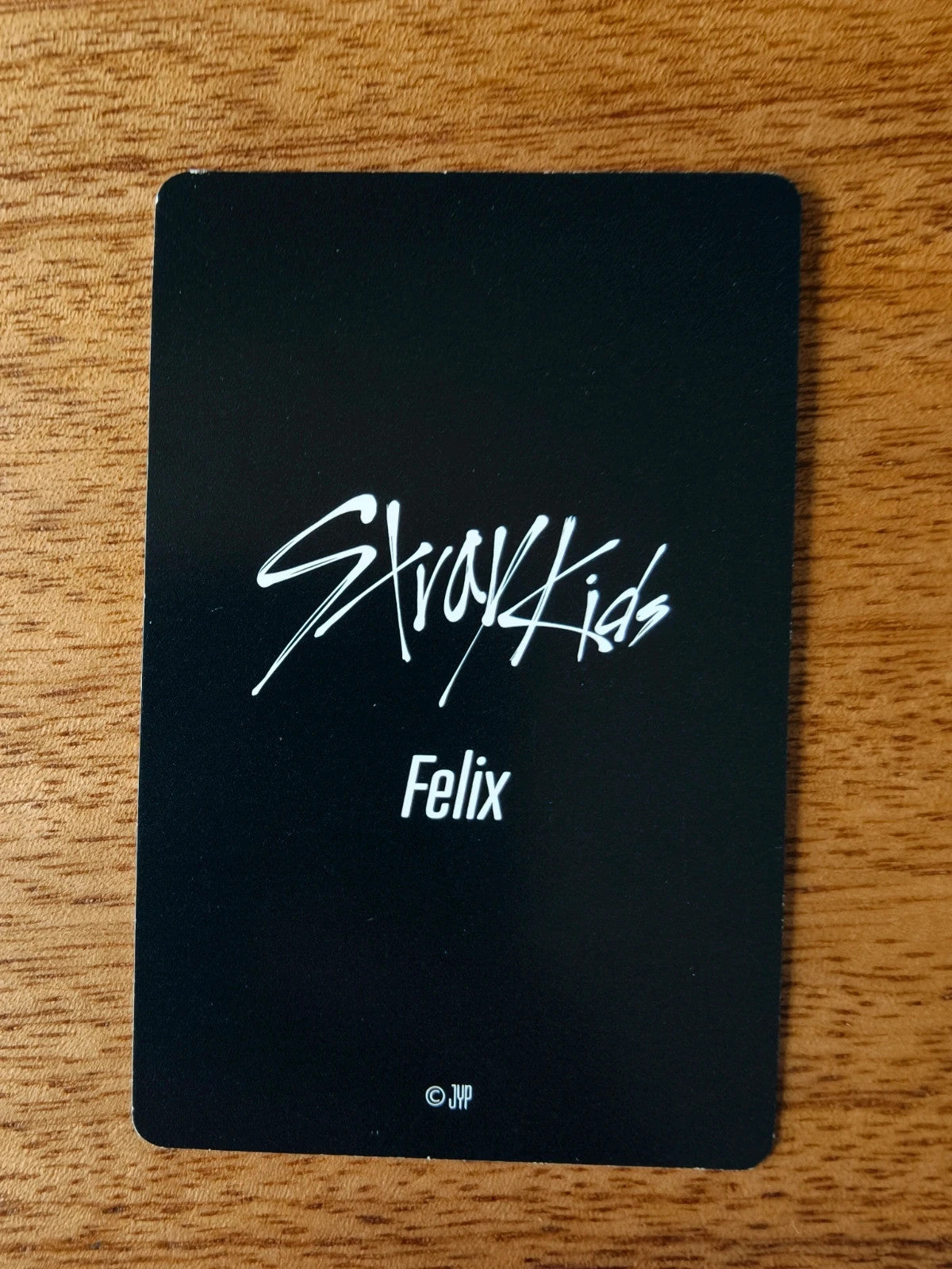 Stray Kids Felix Photocard, reverse of photocard