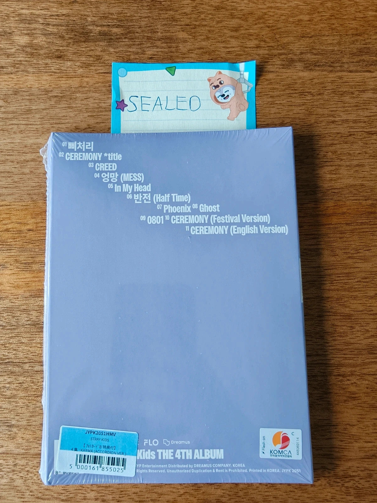 Stray Kids Seungmin KARMA Album (Accordion Ver., Sealed) — back cover