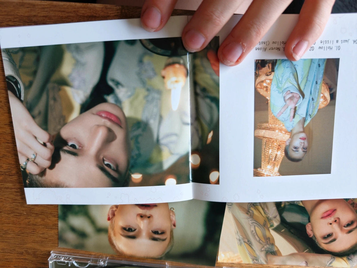 Stray Kids Hyunjin Hollow Album (Fanclub Limited Ver.), open booklet showing Hyunjin portraits