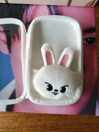 Stray Kids SKZOO Leebit Acrylic Stand Case (dominATE JAPAN), open case showing the rabbit-shaped interior pocket