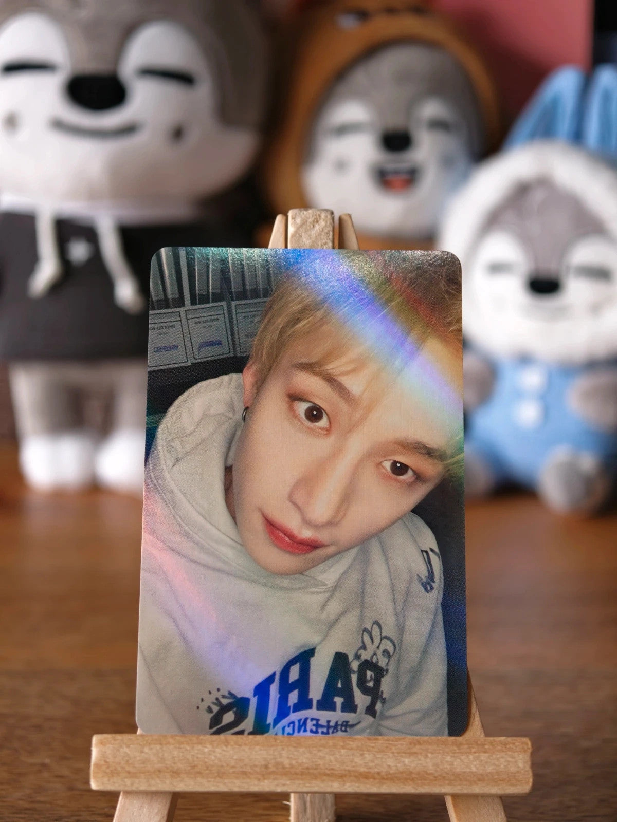 Stray Kids Bang Chan ROCK-STAR Photocard (Makestar Holographic POB) — front