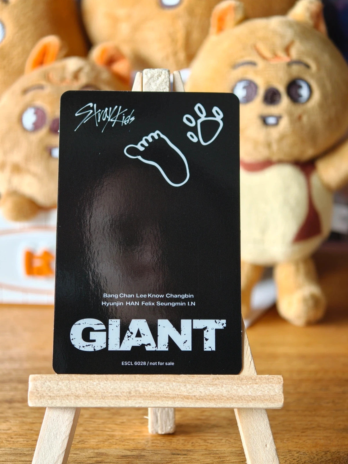 Stray Kids Han GIANT Photocard, reverse of photocard