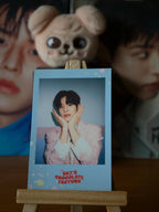 Stray Kids Seungmin SKZ’S CHOCOLATE FACTORY Polaroid-Style Photocard (Blue Frame - Hands at Cheeks) — printed Polaroid-style front design
