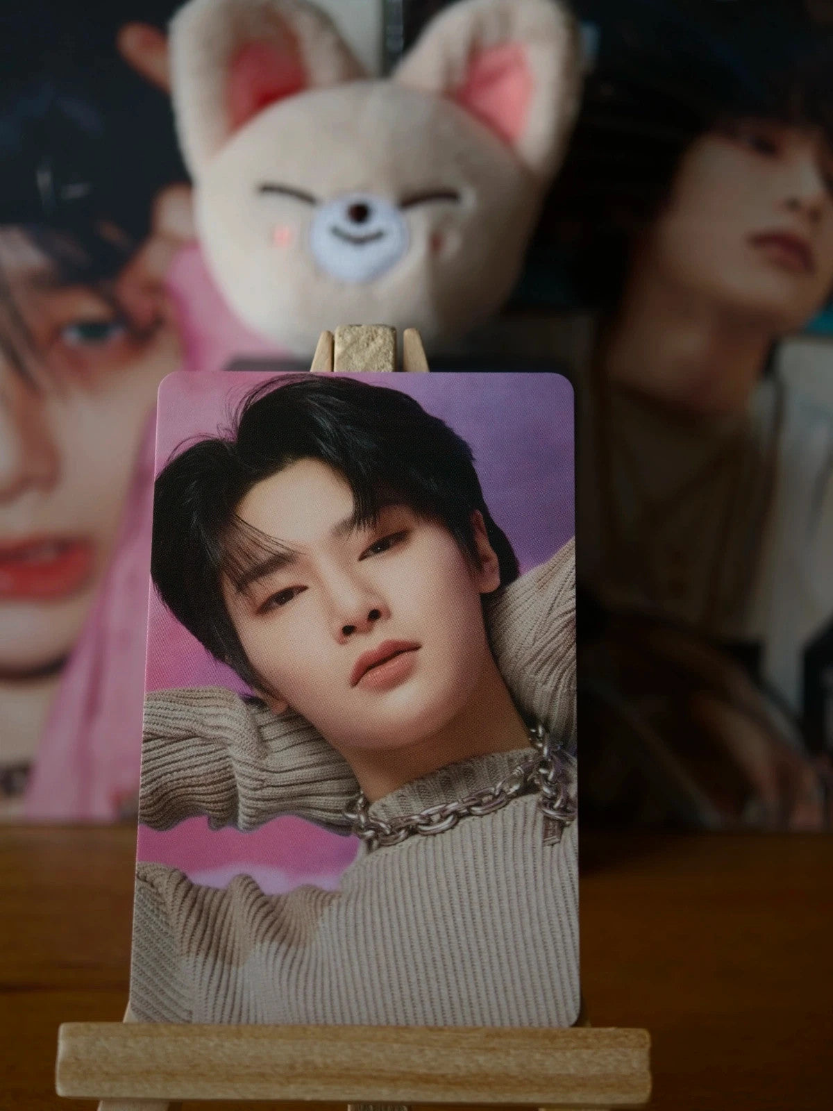 Stray Kids I.N DICON D’FESTA Mini Edition Photocard (Knit-top Portrait) — front view