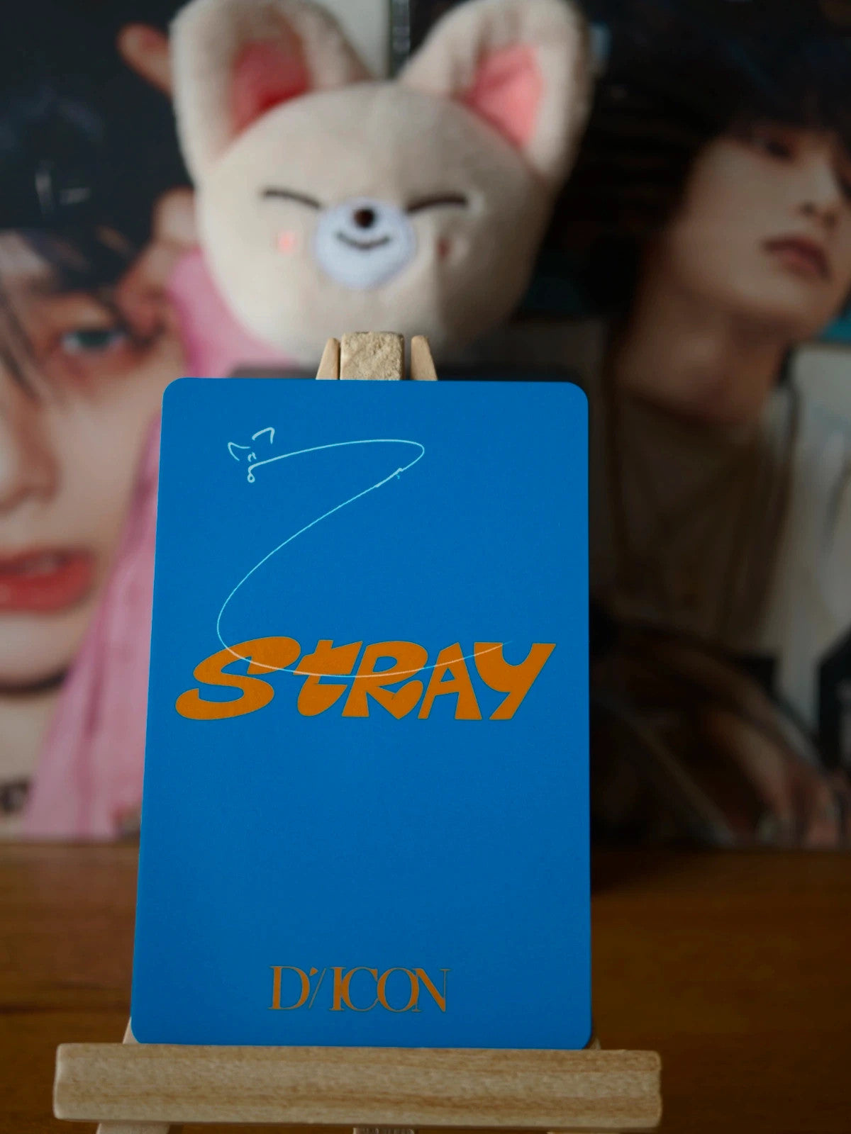 Stray Kids I.N DICON D’FESTA Mini Edition Photocard (Knit-top Portrait) — reverse with printed signature design