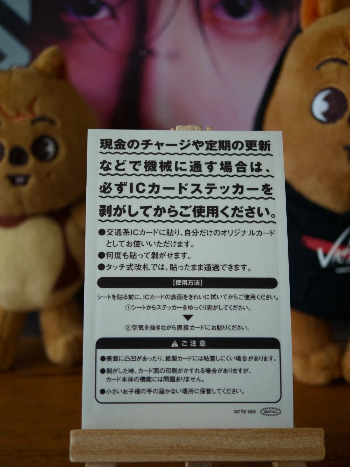 Stray Kids Han MANIAC Encore in Japan IC Card Sticker (Sony Music Shop Blu-ray Benefit) — sticker backing with instructions