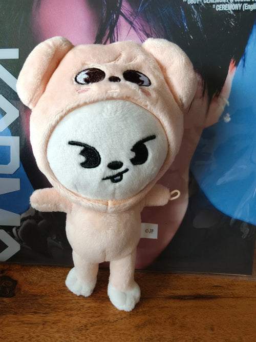 Stray Kids SKZOO Leebit Plush Keyring (TOY WORLD, PuppyM Suit) — front view