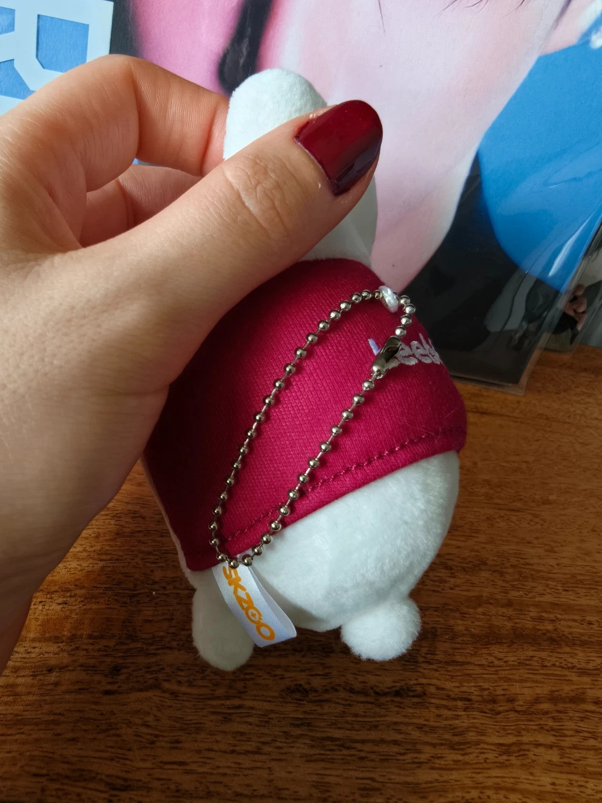 Stray Kids SKZOO Leebit Plush, back of the round plush and chain