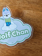 Stray Kids SKZOO Wolf Chan Name Badge (5-STAR Tokyo Dome), front of the illustrated name badge