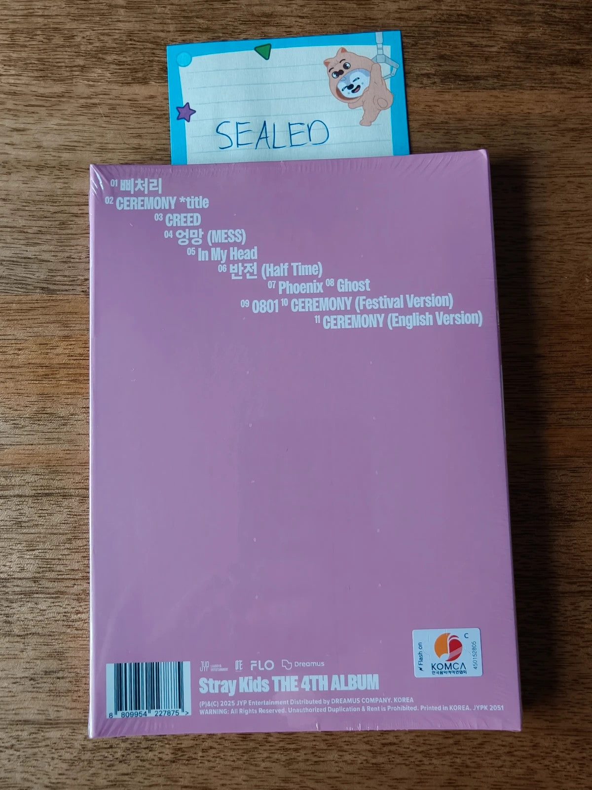 Stray Kids Changbin KARMA Album (Accordion Ver., Sealed) — back cover