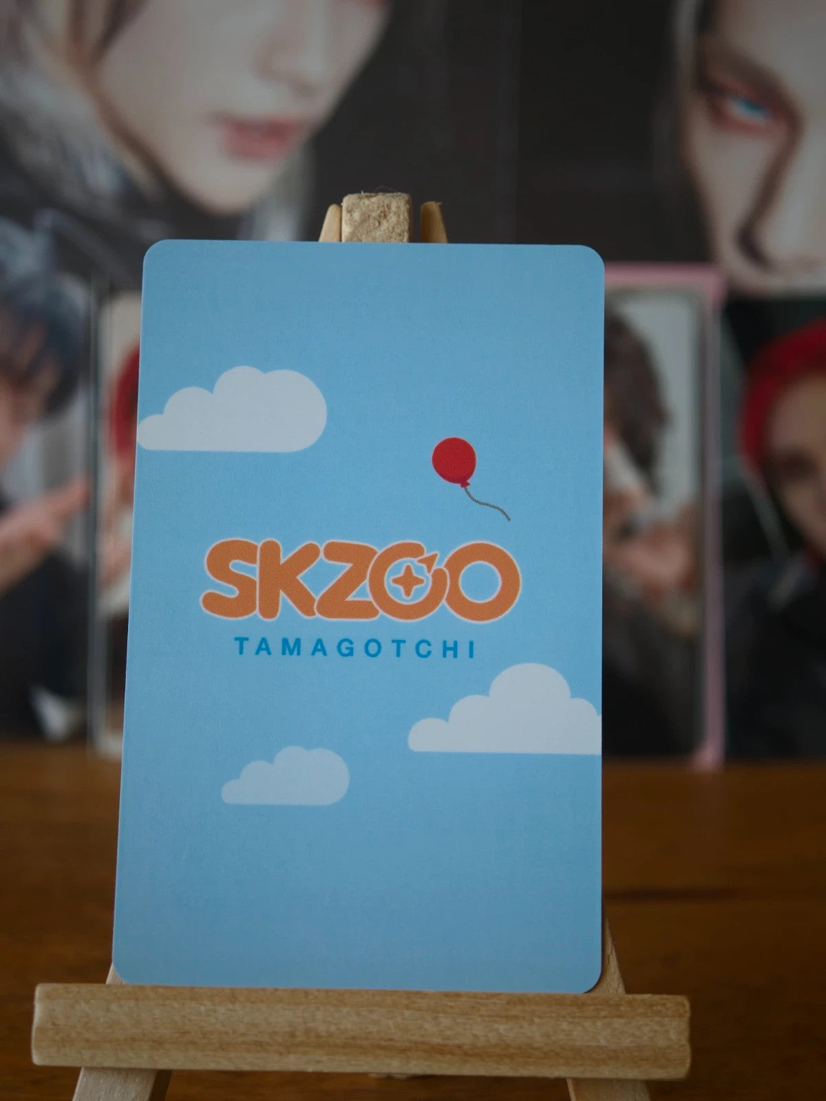 Stray Kids Hyunjin SKZOO x TAMAGOTCHI Photocard — SKZOO TAMAGOTCHI cloud-design reverse
