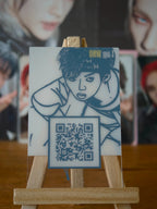 Stray Kids Hyunjin I am WHO Photocard (Self-portrait Drawing) — translucent reverse