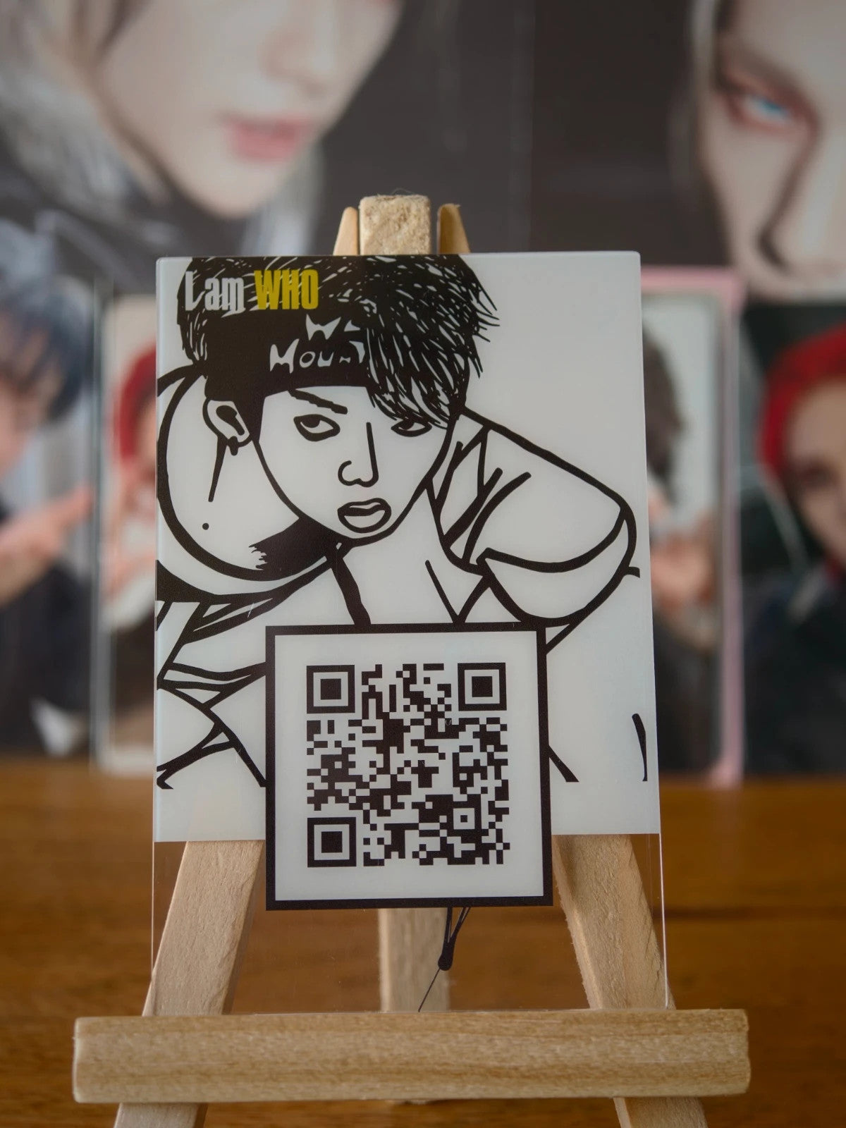 Stray Kids Hyunjin I am WHO Photocard (Self-portrait Drawing) — front