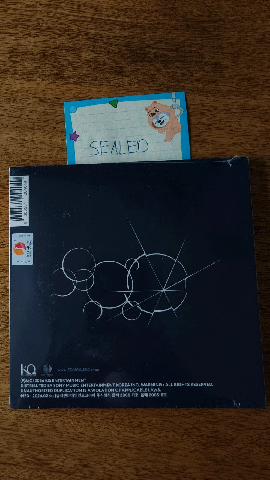 ATEEZ Jongho GOLDEN HOUR : Part.4 Album (Digipack Ver., Sealed) — back view