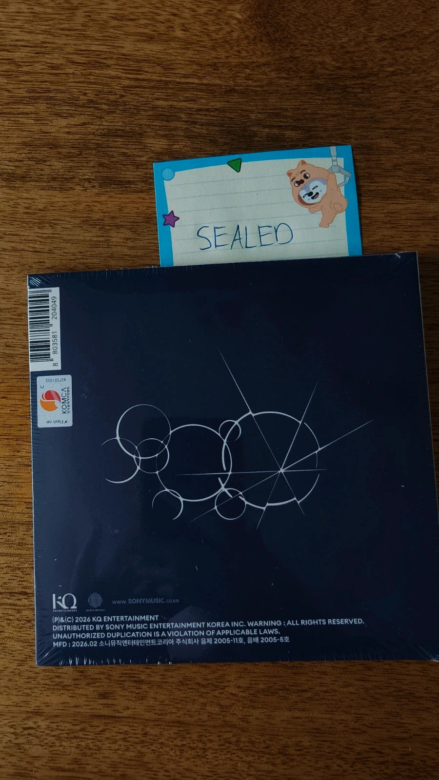 ATEEZ Hongjoong GOLDEN HOUR : Part.4 Album (Digipack Ver., Sealed) — back view