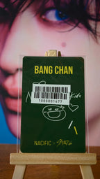 Stray Kids Bang Chan NACIFIC Photocard (Round 13 School Look) — reverse with barcode label over part of the printed design