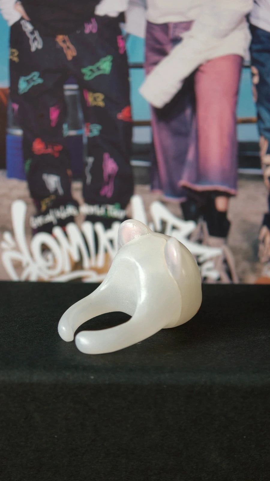 Stray Kids SKZOO Jiniret Character Ring, back of the white character ring