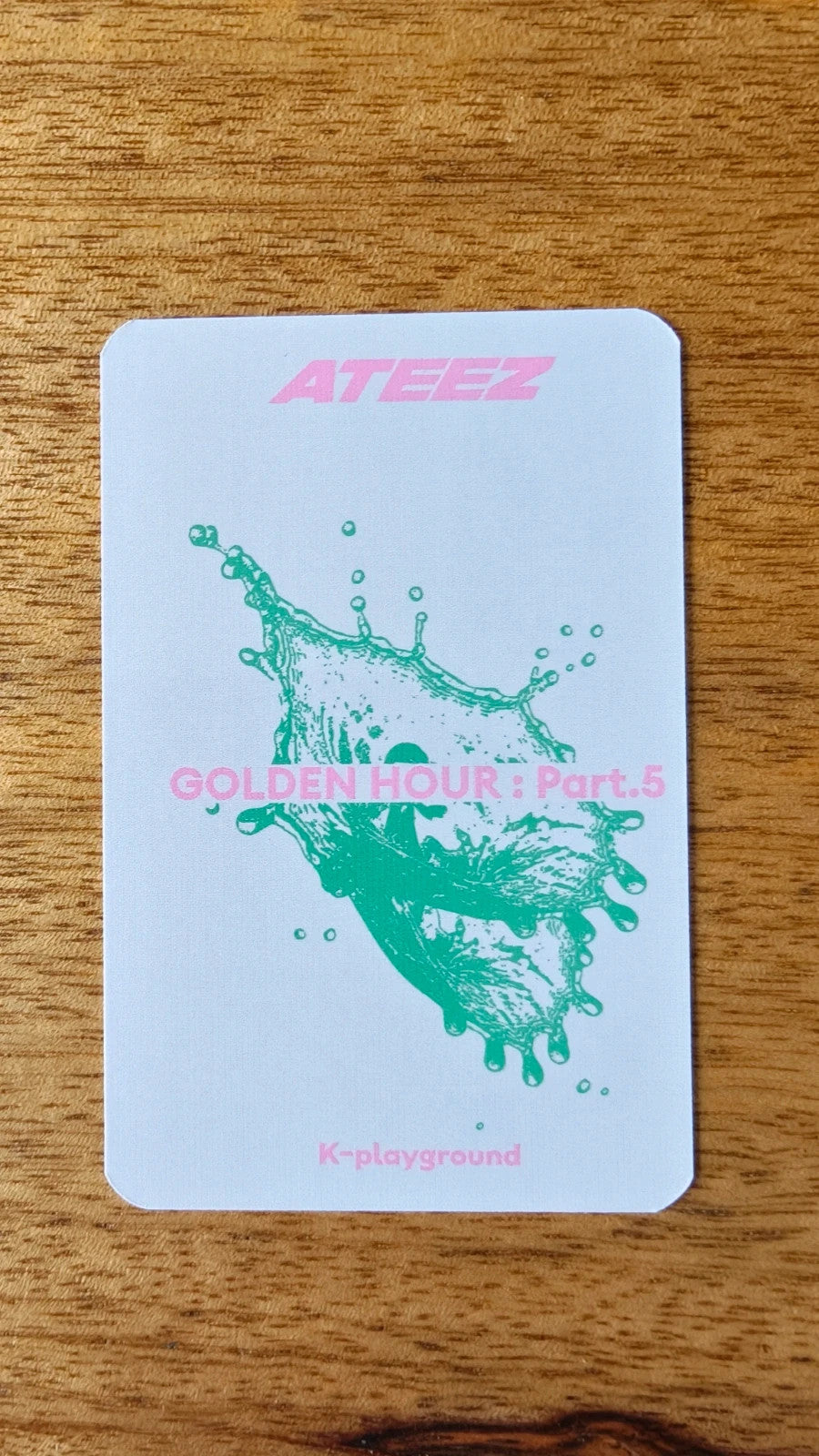 ATEEZ Seonghwa GOLDEN HOUR : Part.5 Photocard (K-PLAYGROUND Fansign POB), reverse of photocard