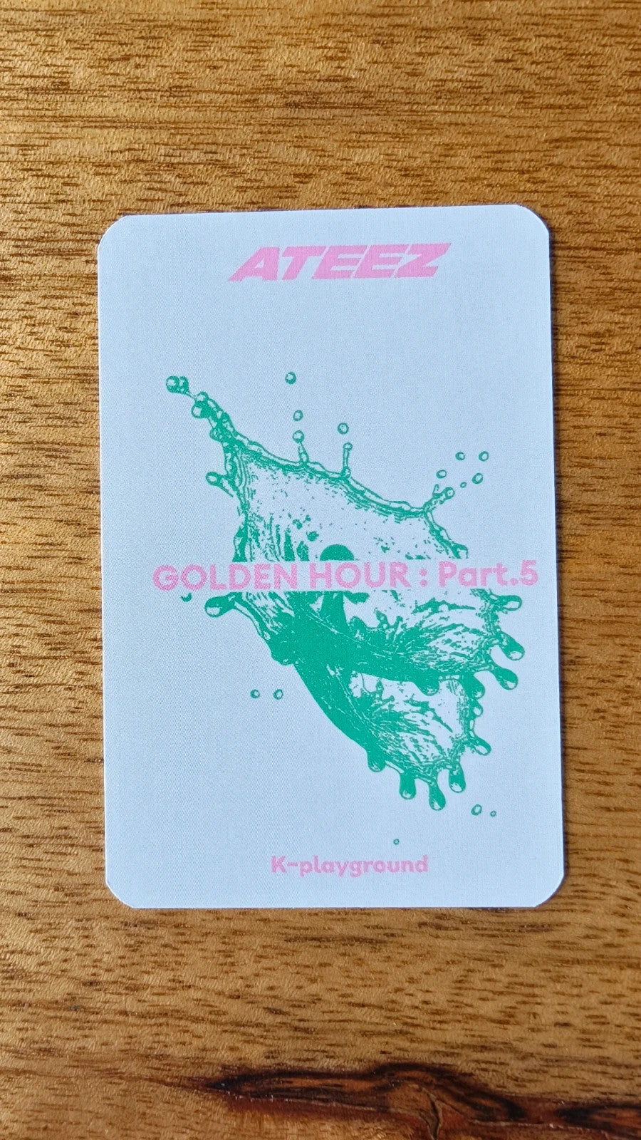 ATEEZ Yeosang GOLDEN HOUR : Part.5 Photocard (K-PLAYGROUND Fansign POB), reverse of photocard