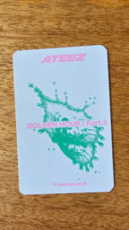 ATEEZ Hongjoong GOLDEN HOUR : Part.5 Photocard (K-PLAYGROUND Fansign POB), reverse of photocard