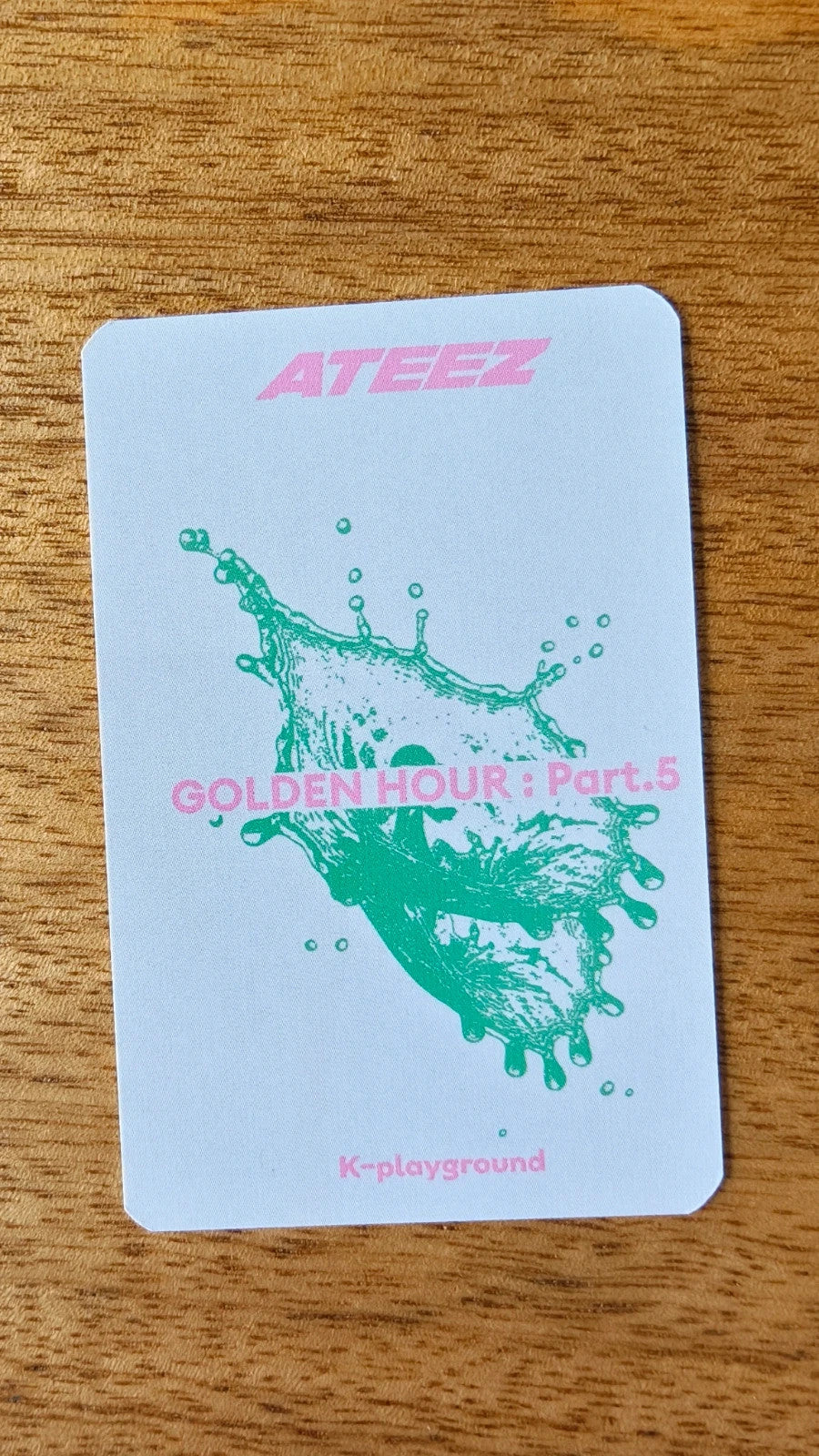 ATEEZ Hongjoong GOLDEN HOUR : Part.5 Photocard (K-PLAYGROUND Fansign POB), reverse of photocard