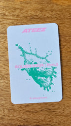 ATEEZ Mingi GOLDEN HOUR : Part.5 Photocard (K-PLAYGROUND Fansign POB), reverse of photocard