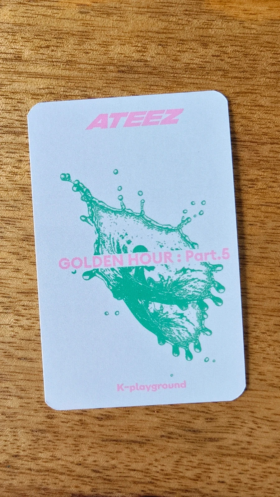 ATEEZ Mingi GOLDEN HOUR : Part.5 Photocard (K-PLAYGROUND Fansign POB), reverse of photocard
