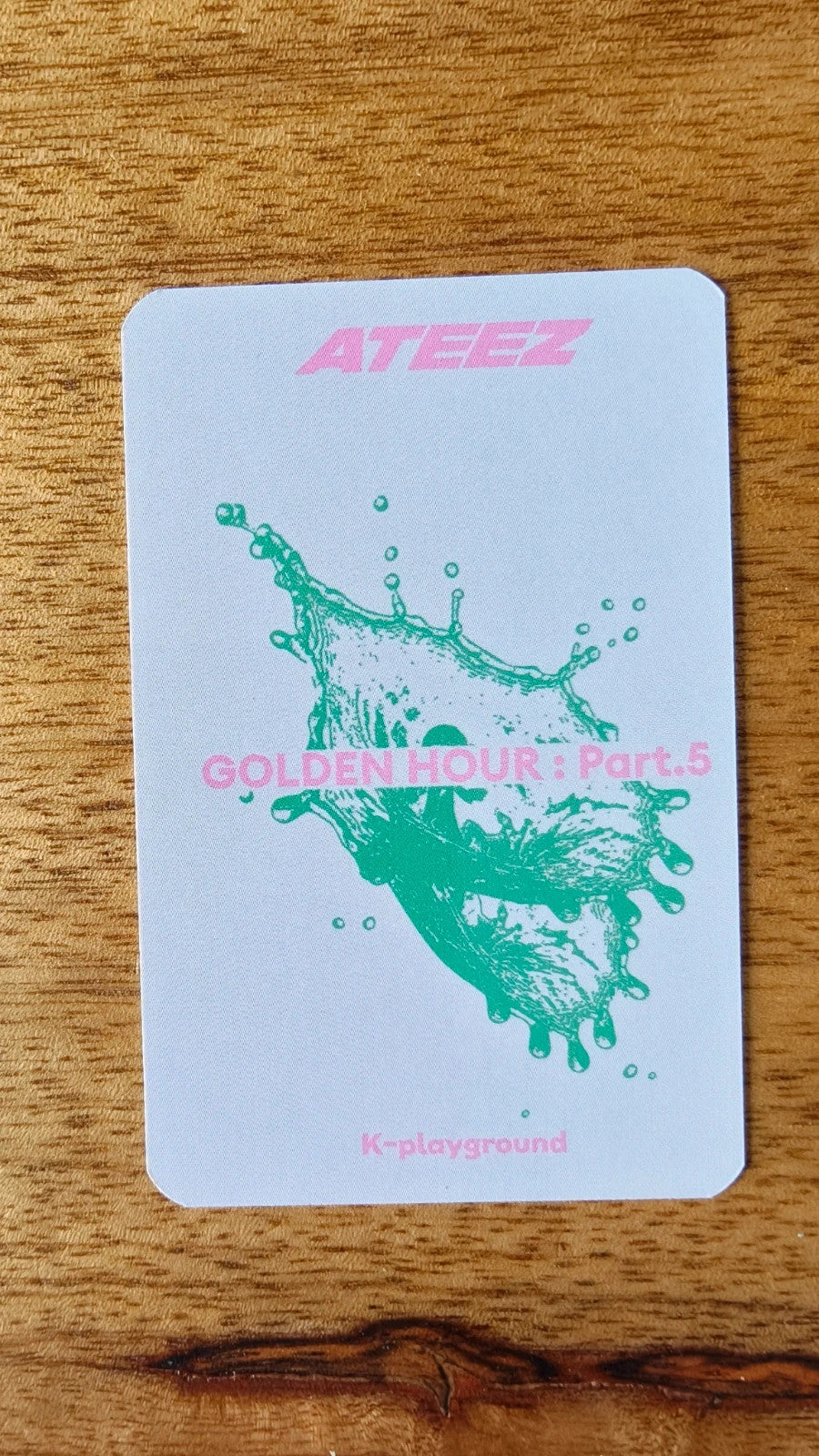 ATEEZ Yunho GOLDEN HOUR : Part.5 Photocard (K-PLAYGROUND Fansign POB), reverse of photocard