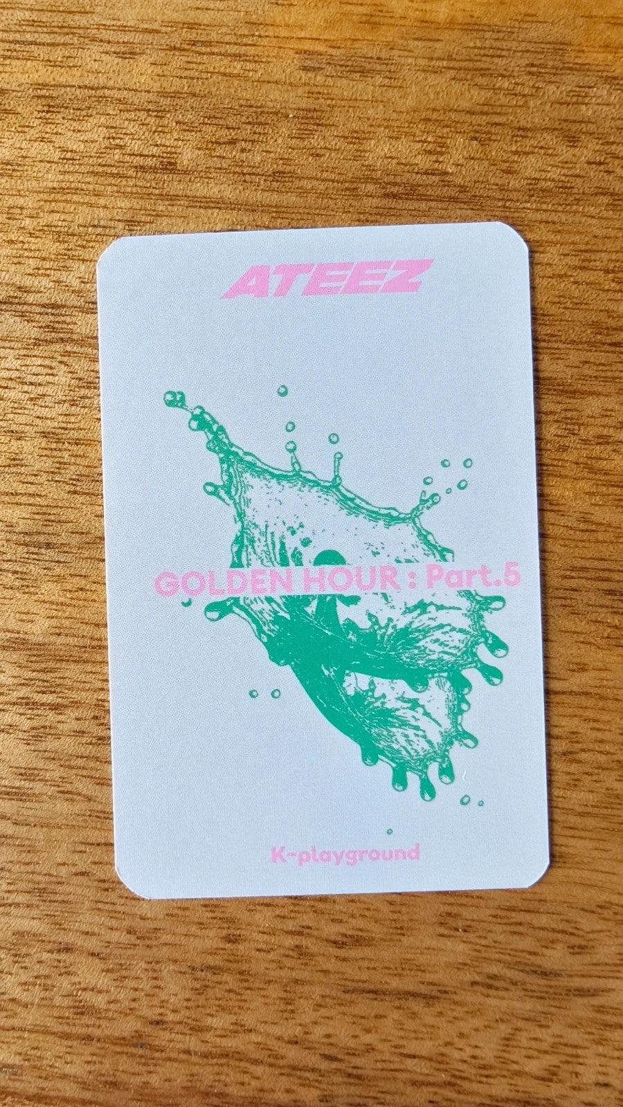 ATEEZ Jongho GOLDEN HOUR : Part.5 Photocard (K-PLAYGROUND Fansign POB), reverse of photocard