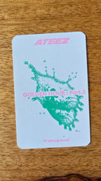 ATEEZ Wooyoung GOLDEN HOUR : Part.5 Photocard (K-PLAYGROUND Fansign POB), reverse of photocard