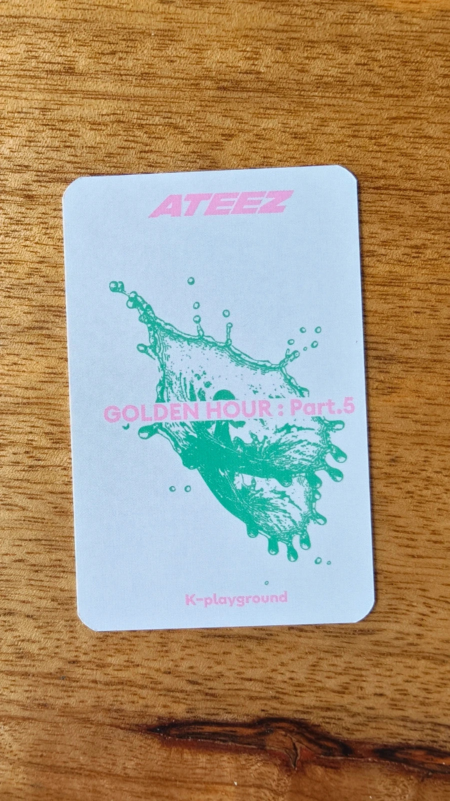 ATEEZ San GOLDEN HOUR : Part.5 Photocard (K-PLAYGROUND Fansign POB), reverse of photocard