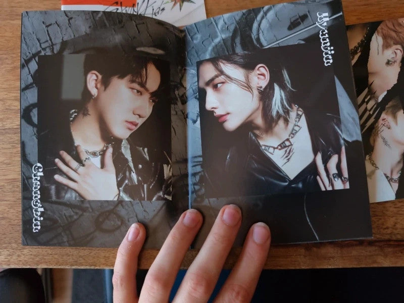 Stray Kids Scars Album (Limited C Ver.), open booklet showing two member portraits