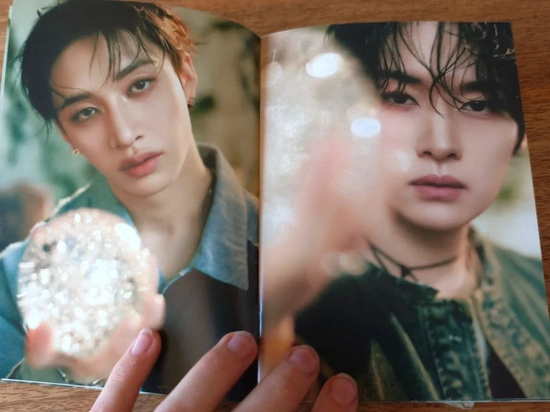 Stray Kids Hollow Album (Limited A Ver.), open photobook with two close-up portraits