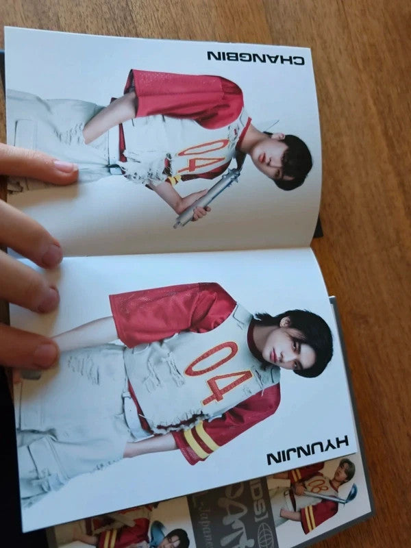 Stray Kids Social Path / Super Bowl Album (Limited B Ver.), open booklet showing two portraits in red-and-white outfits
