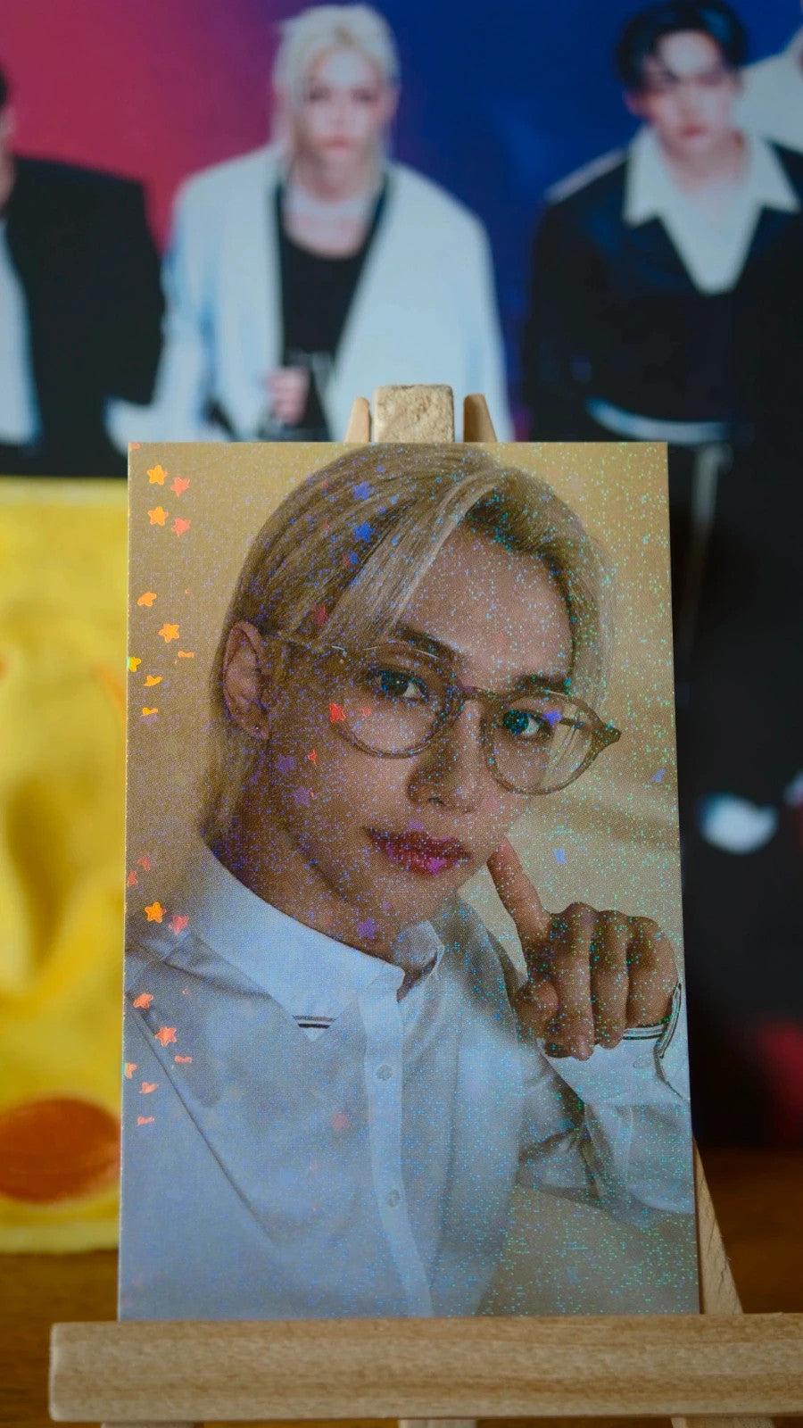 Stray Kids Felix ROCK-STAR Photocard (HMV), front of photocard