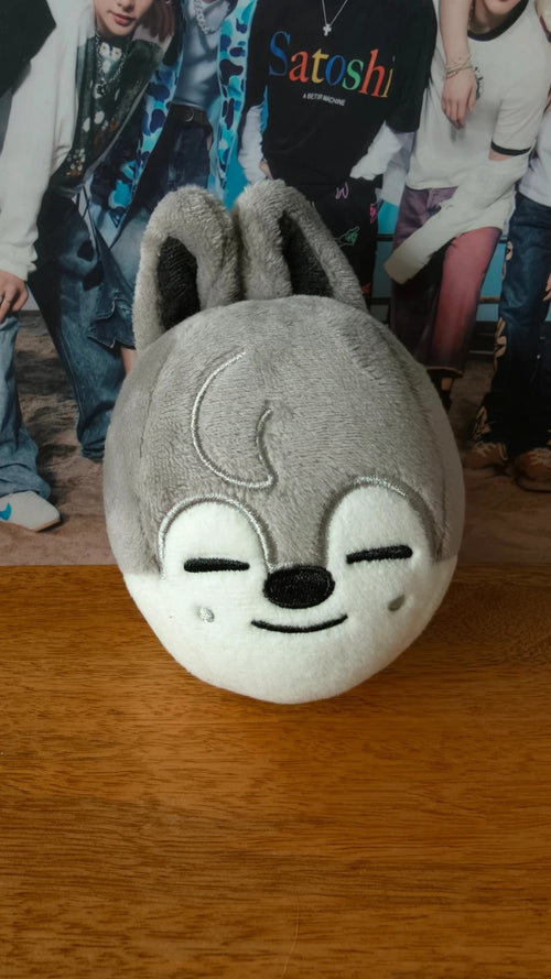 Stray Kids SKZOO Wolf Chan Face Bag Charm (5-STAR Dome Tour 2023) — front view