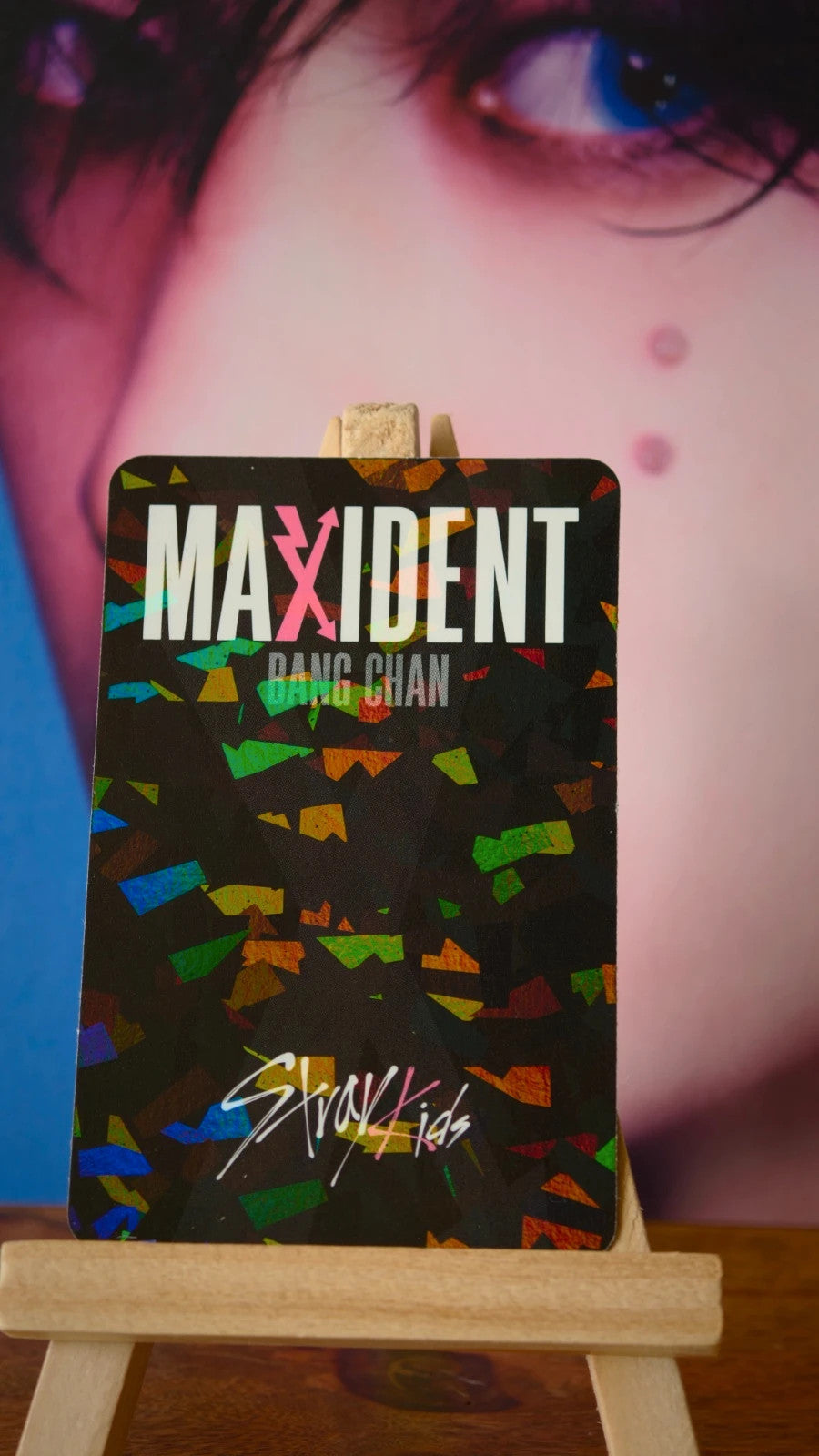 Stray Kids Bang Chan MAXIDENT Photocard (Soundwave Glitter POB) — reverse