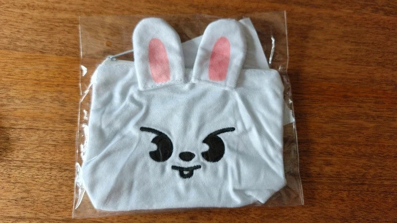 Stray Kids SKZOO Leebit Square Zip Pouch — front view