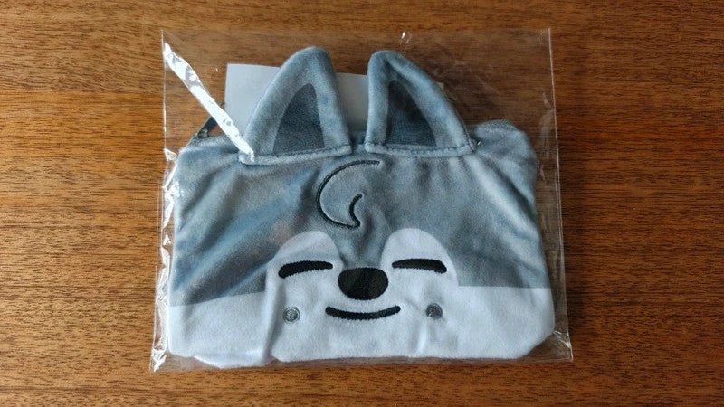 Stray Kids SKZOO Wolf Chan Square Zip Pouch — front view