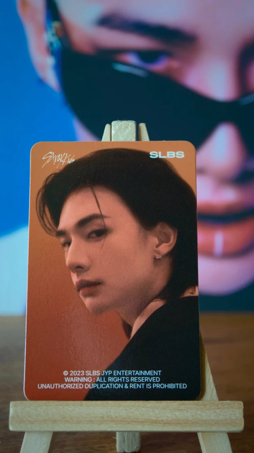 Stray Kids Hyunjin SLBS Photocard (Warm-toned Portrait) — front view
