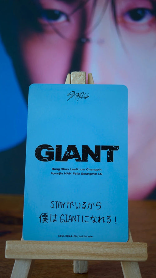 Stray Kids Han GIANT Photocard, reverse of photocard