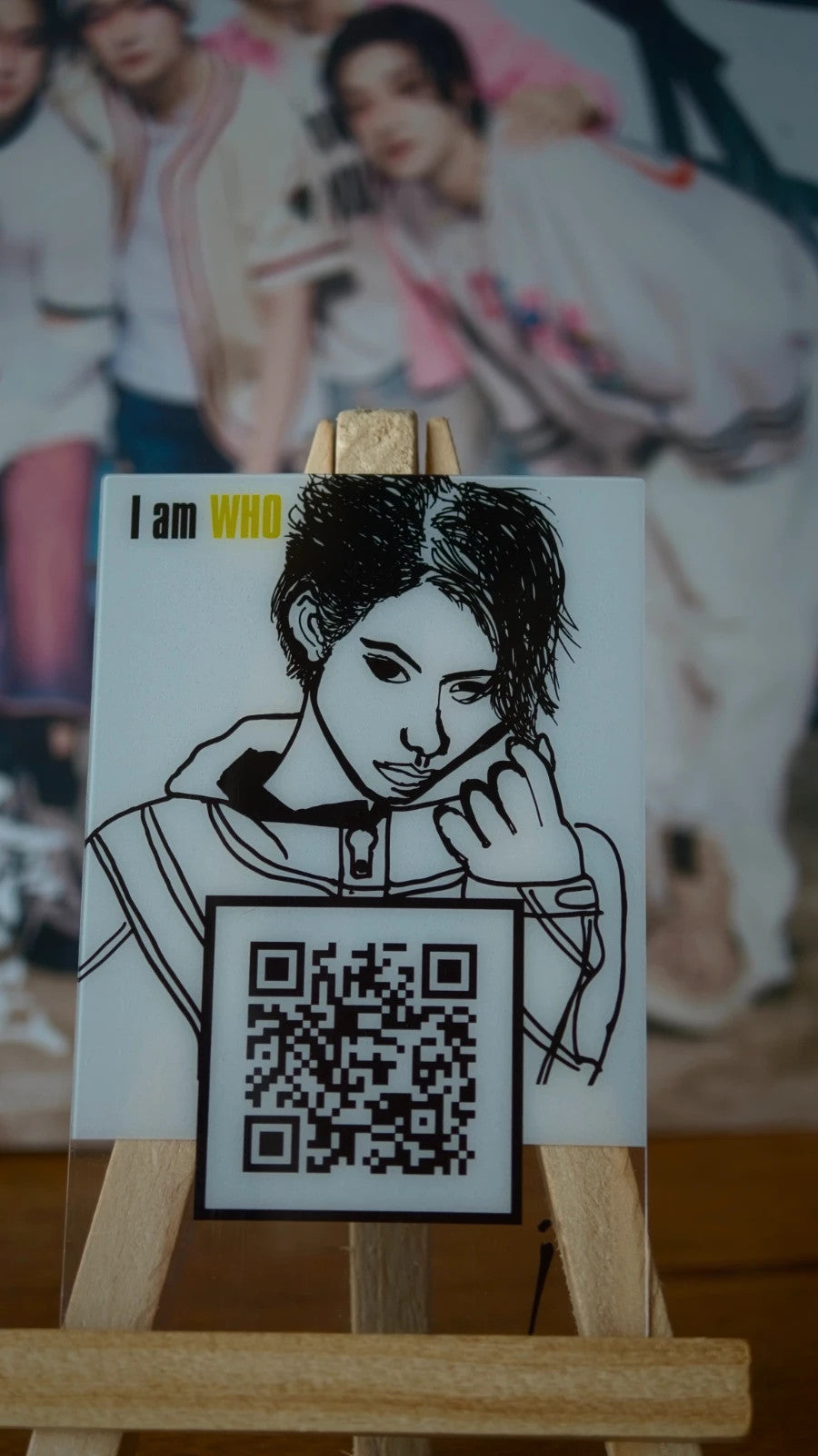 Stray Kids Felix I am WHO Photocard (Self-portrait Drawing) — front
