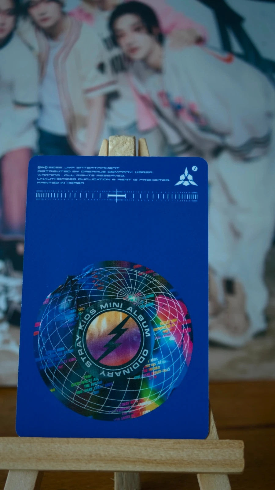 Stray Kids Lee Know & Felix ODDINARY Unit Photocard (Blue Back, Album POB) — reverse
