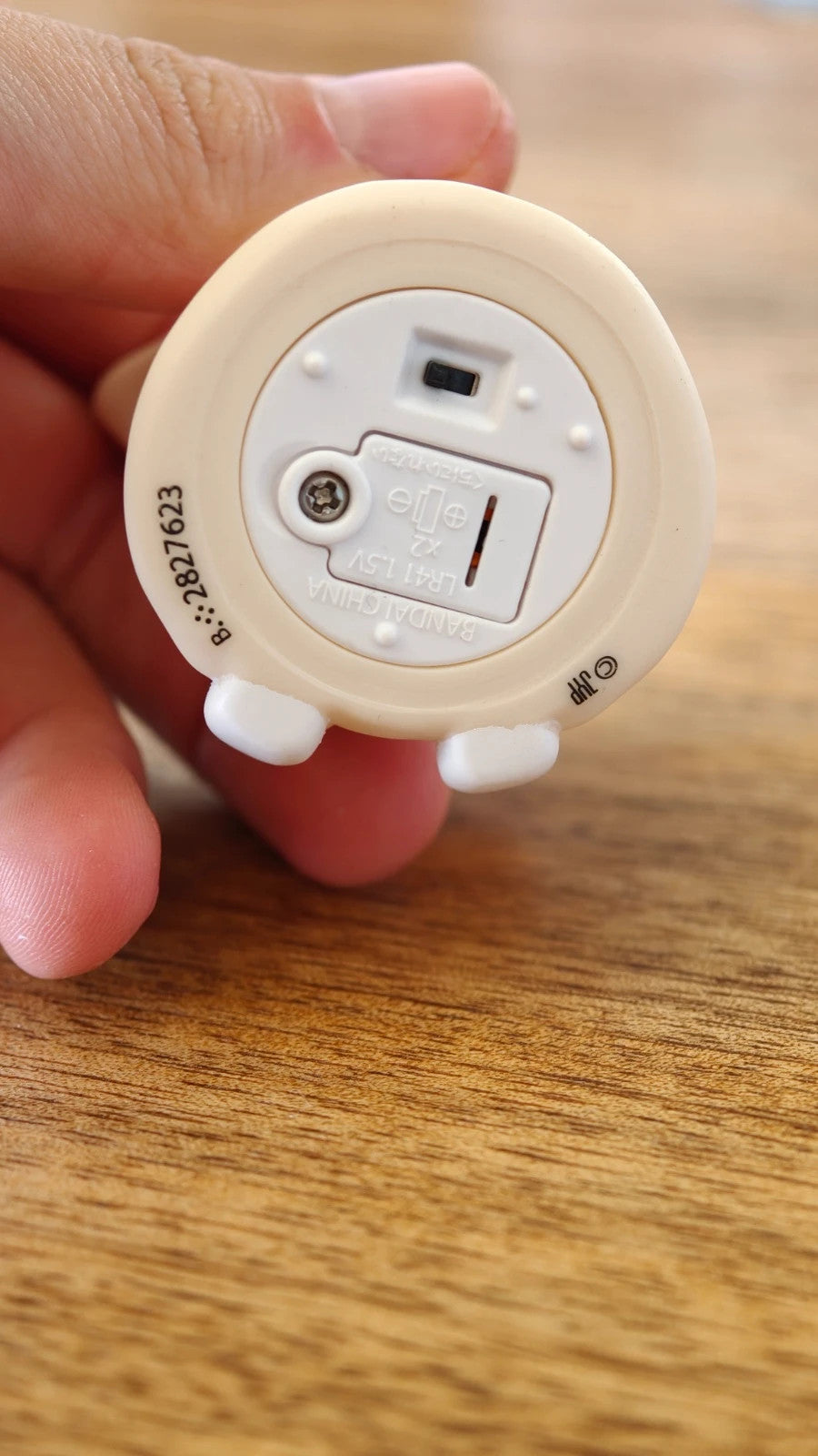 Stray Kids SKZOO FoxI.Ny Gacha Light, underside showing switch and battery compartment